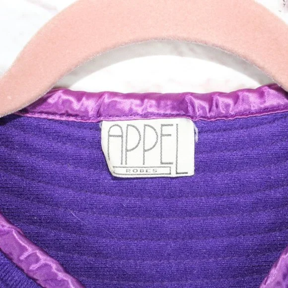 *Vintage Appel Womens Purple Polyester Snap Button Front Pockets Robe Size - Picture 4 of 8